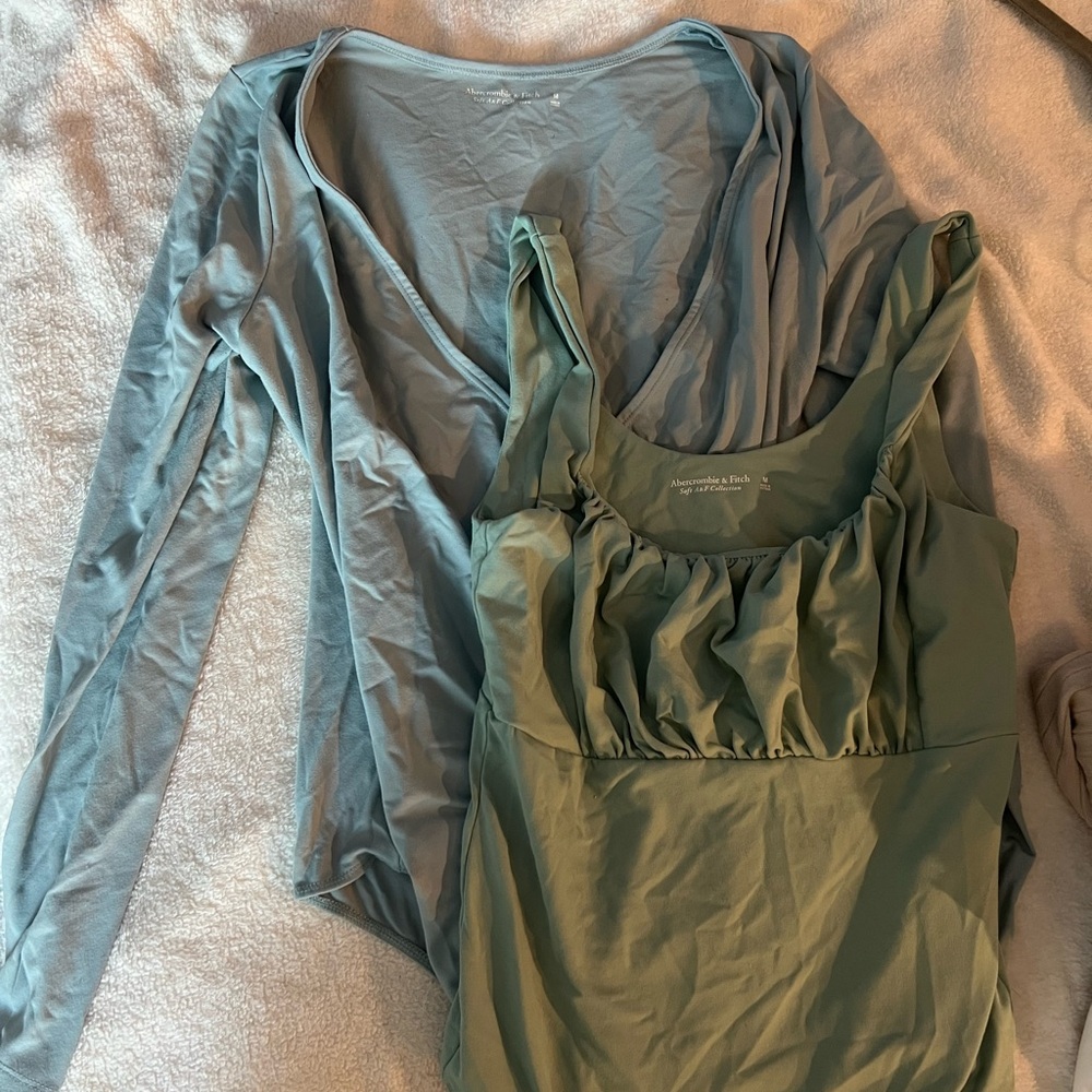 Abercrombie & Fitch Soft AF Collection Blue and Green Bodysuits